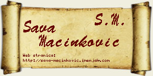 Sava Mačinković vizit kartica